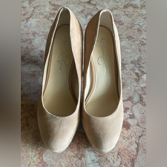 JESSICA SIMPSON NELLAH Platform Almond Suede Snakeskin Stiletto Women’s Size 8M - Picture 3 of 9